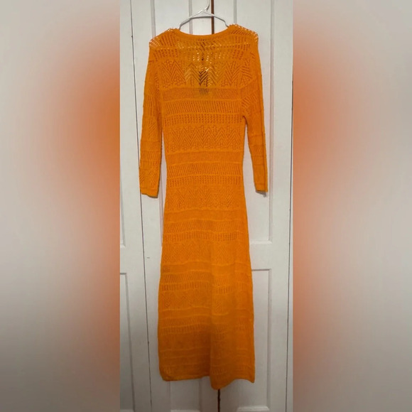 rag & bone Renee Pointelle Cotton Blend Midi Dress - Picture 8 of 9